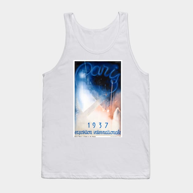 Vintage Travel Poster France Paris Exposition Internationale Tank Top by vintagetreasure